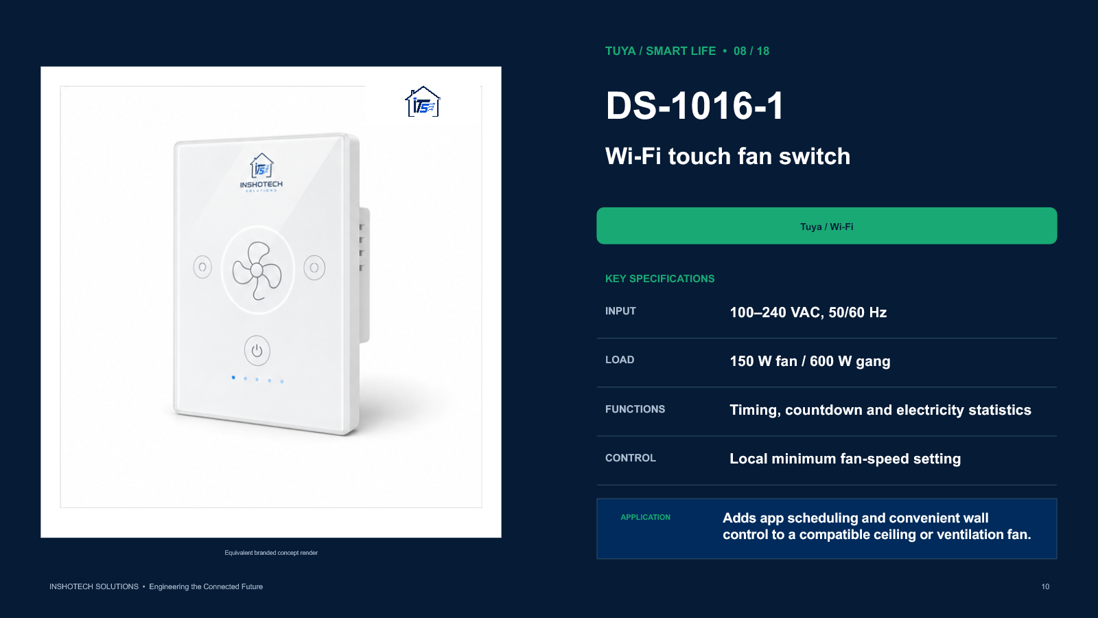 DS-1016-1 fan switch catalogue slide