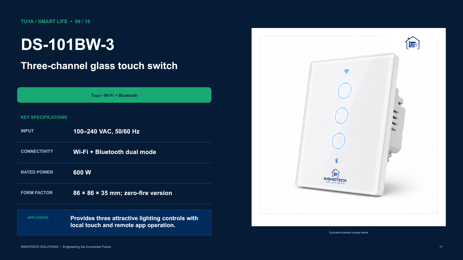 DS-101BW-3 touch switch catalogue slide