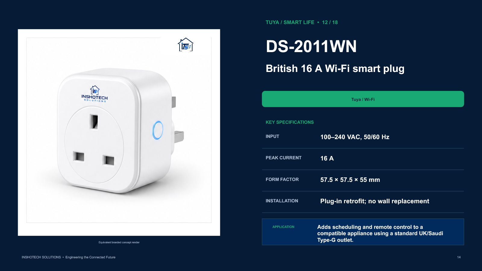 DS-2011WN smart plug catalogue slide