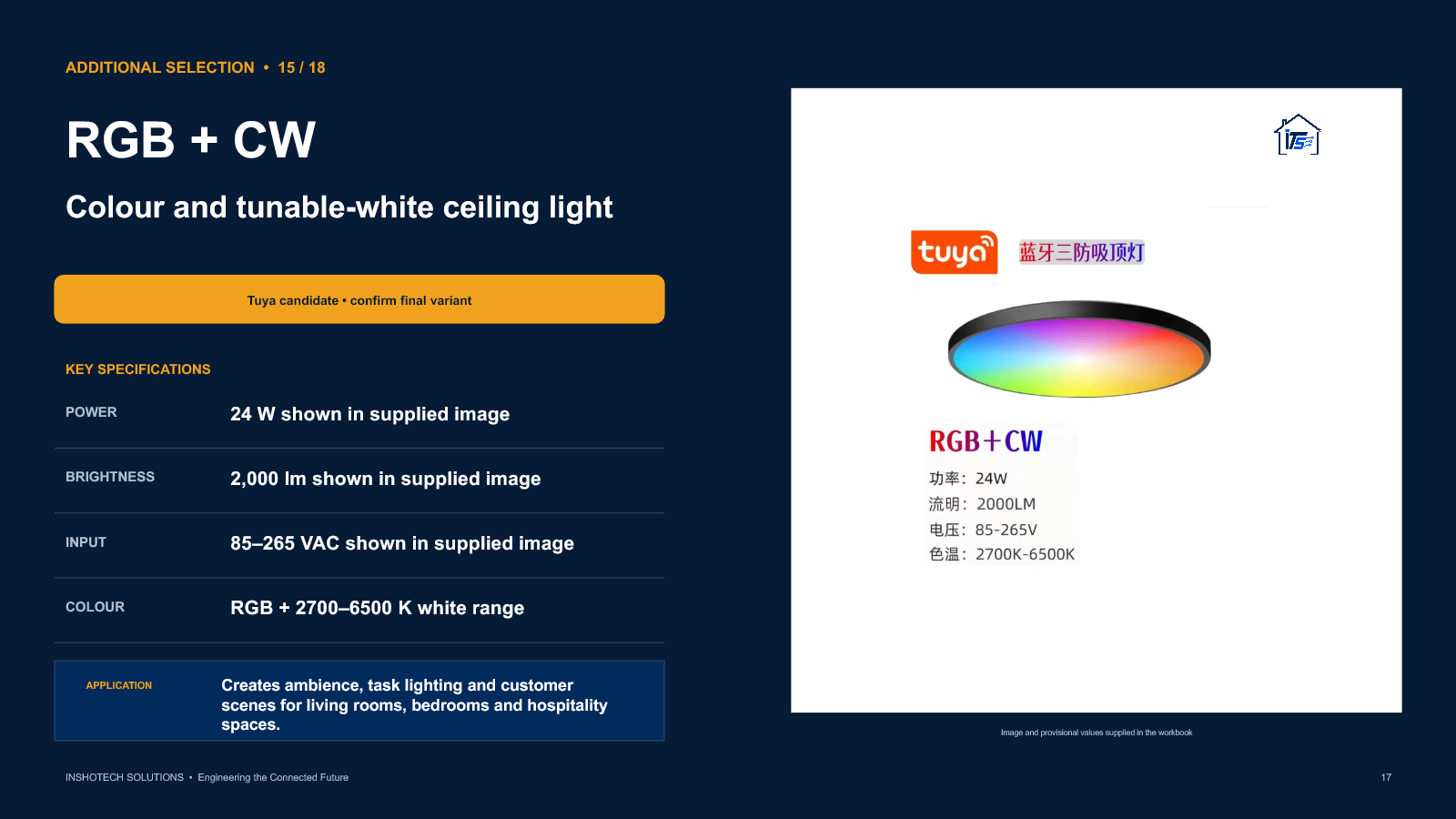 RGB tunable-white ceiling light catalogue slide