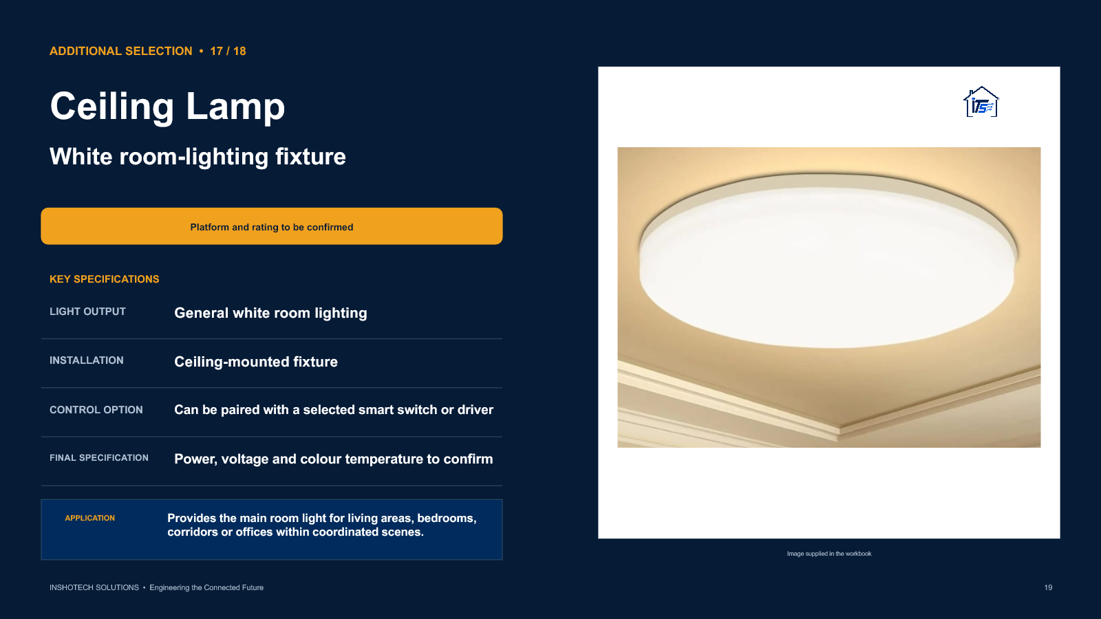 White ceiling lamp catalogue slide